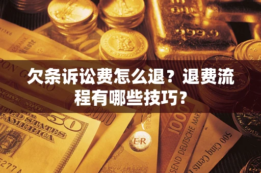 武汉欠条诉讼费怎么退？退费流程有哪些技巧？