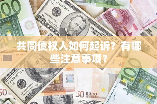 武汉共同债权人如何起诉？有哪些注意事项？