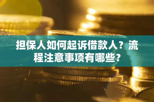 武汉担保人如何起诉借款人？流程注意事项有哪些？