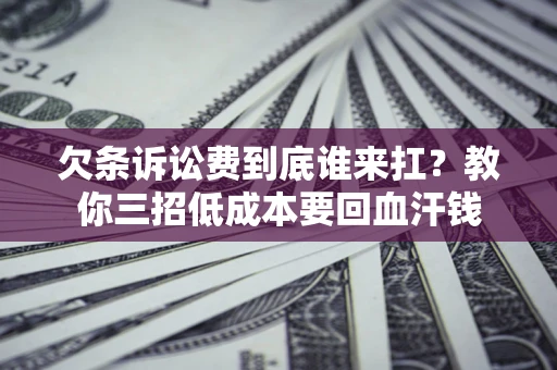 武汉欠条诉讼费到底谁来扛？教你三招低成本要回血汗钱